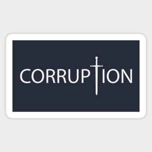 Corruption artistic typography design Sticker